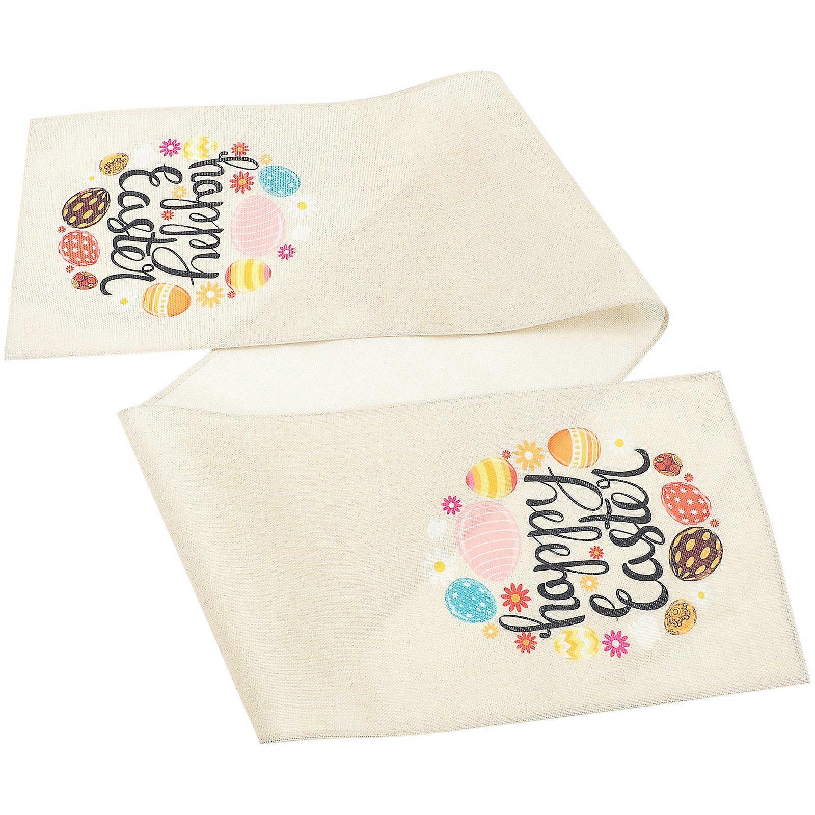 Holiday Easter Table Runner for Kitchen Dining Linen 3Pcs Decoration