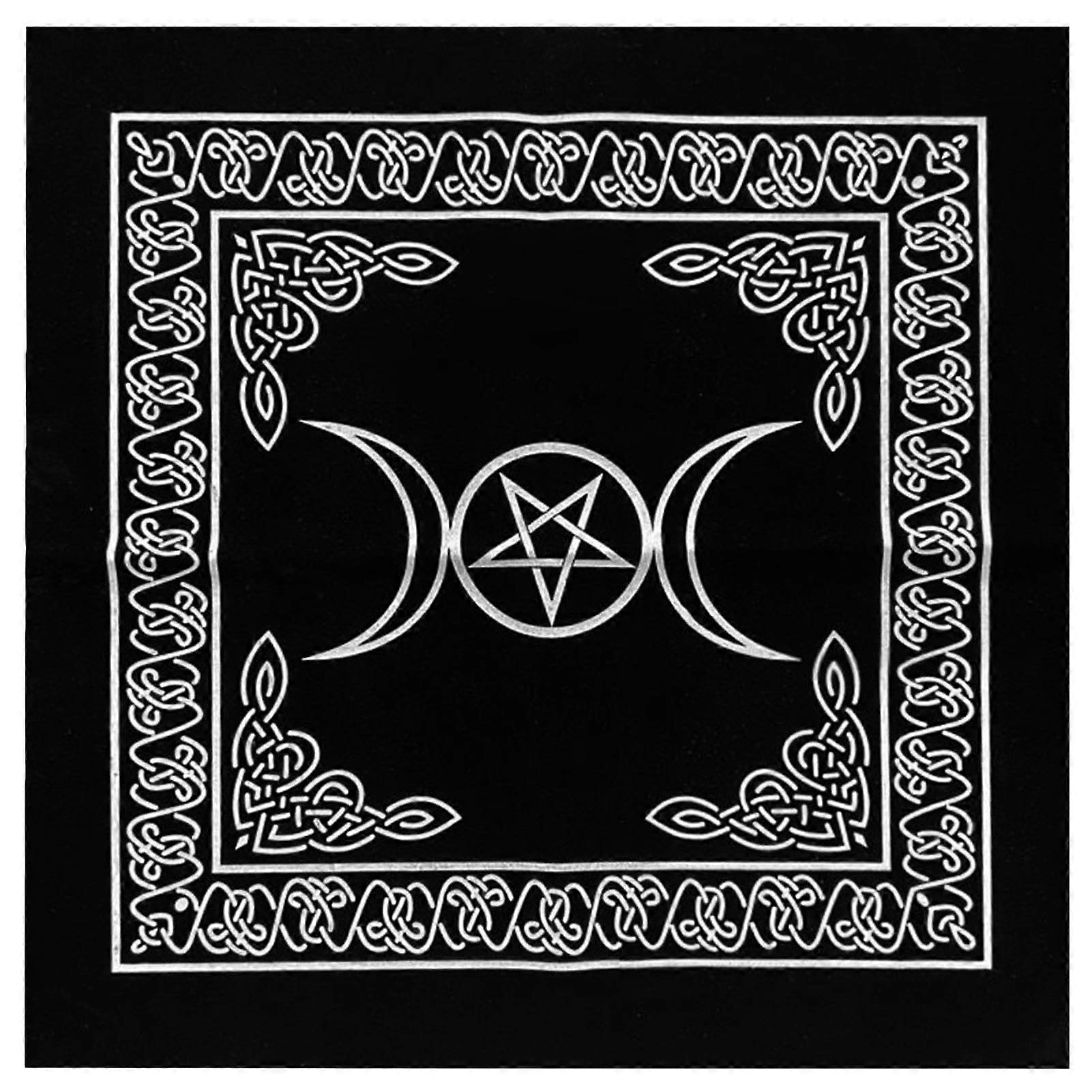 Celestial Tarot Altar Cloth 19.29x19.29in Square Divination Table Cover with Smooth Card Surface