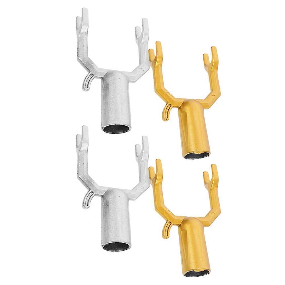 Clothes Rod Fork Replacement Aluminum Alloy Y Fork Head 4Pcs Set