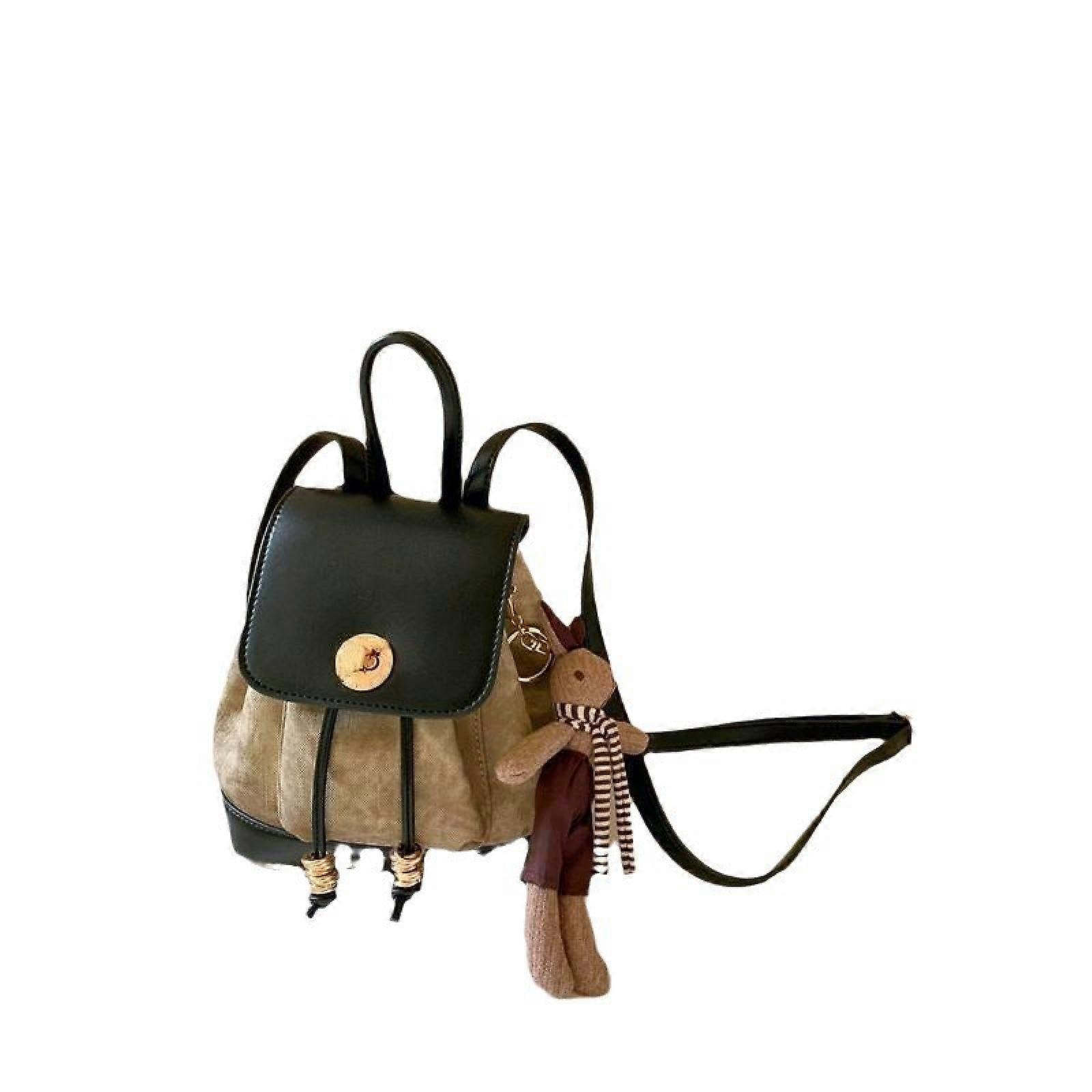 Small Suede Backpack with Compact Organizer Pouch, Travel Ready Storage and Quick Access Pockets