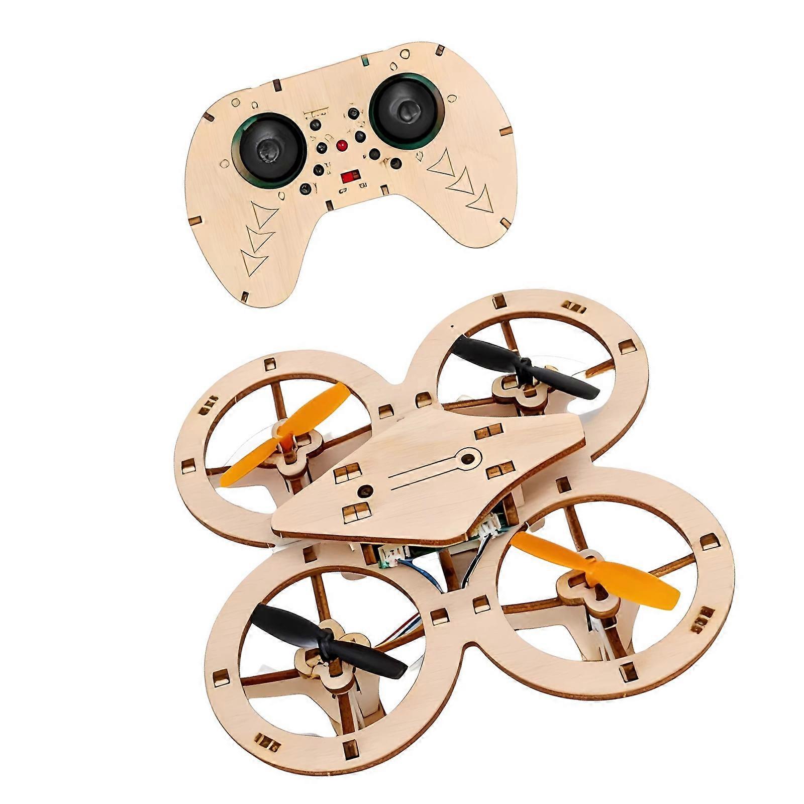Remote Control Flying Science Drones Engineering Set Wood Craft Plane For Child Development Multicolor