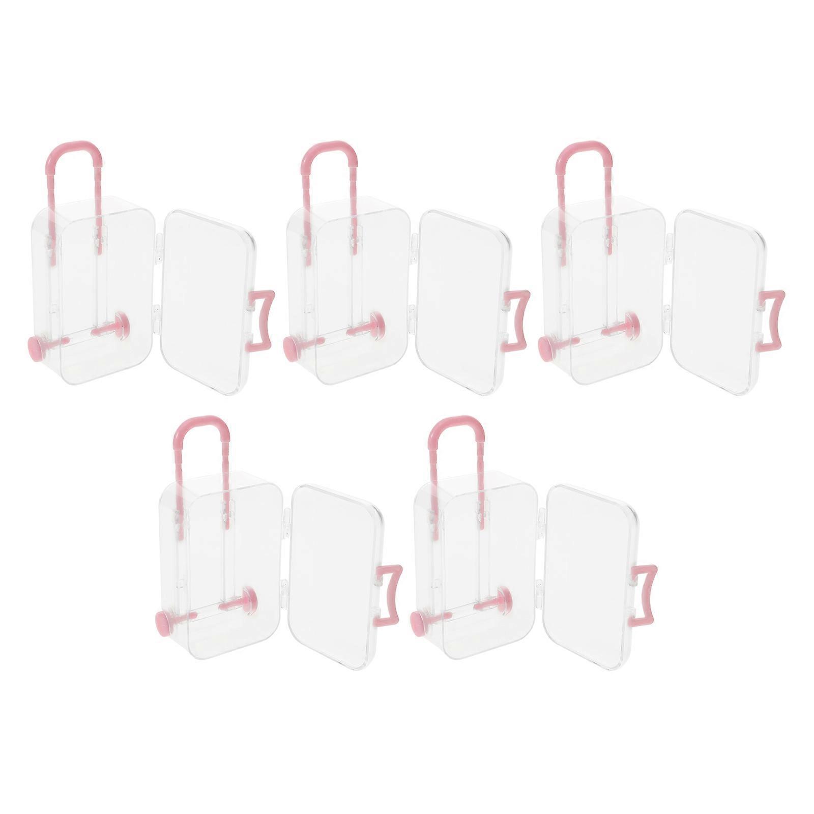 Mini Suitcase Candy Box for Holding Soap 5Pcs Plastic Transparent Gift Boxes