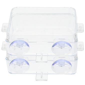 Gennemsigtige foderautomater til krybdyr, anti-flugt foderkasser til 4 stk.