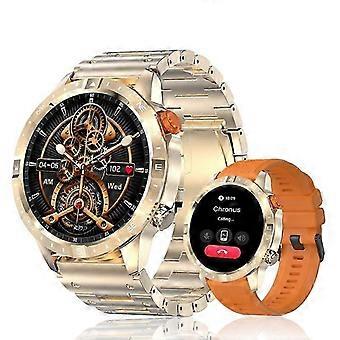 Gold Smartwatch 1.43-inch AMOLED Bluetooth Calling, Dual BT 5.3, IP67 Fitness Tracker, 400mAh