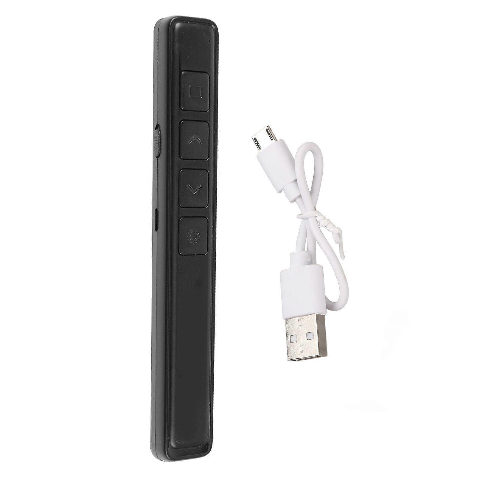Laser Pointer Black USB Receiver Plug and Play Rechargeable Presentation Click Pointer for Classroom Office Meeting