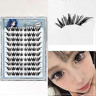 Reusable Glueless Magnetic Eyelashes 10 Rows 80 Clusters Comic Style Natural Black Lashes For Eye Enlarging 26-27