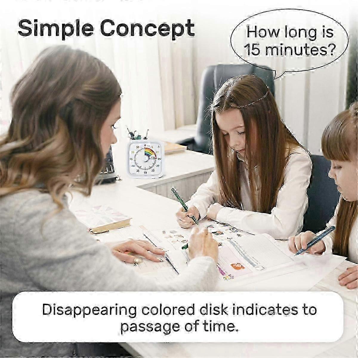 White 60-Minute Visual Timer with Protective Case