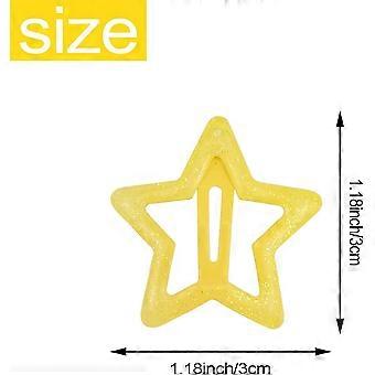 Grampos de Cabelo Star Snap - Barrettes de Metal Fofos Antiderrapantes para Meninas Pequenas (Estilo 3), Pacote de 30
