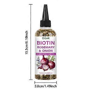 Onion Biotin Hair Essential Oil, No-Rinse Scalp Treatment, 72-Hour Moisturizing with Biotin Keratin Jojoba Oil for Dry and Wet Hair