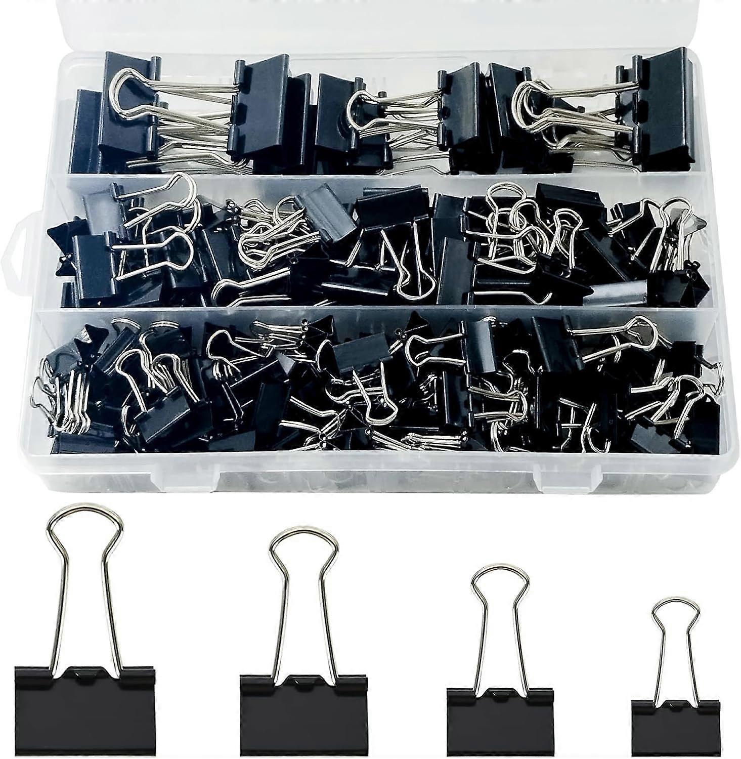 Binder Clips Assorted Sizes 170 Pcs, Large Medium Small for Office School Home Document Organization