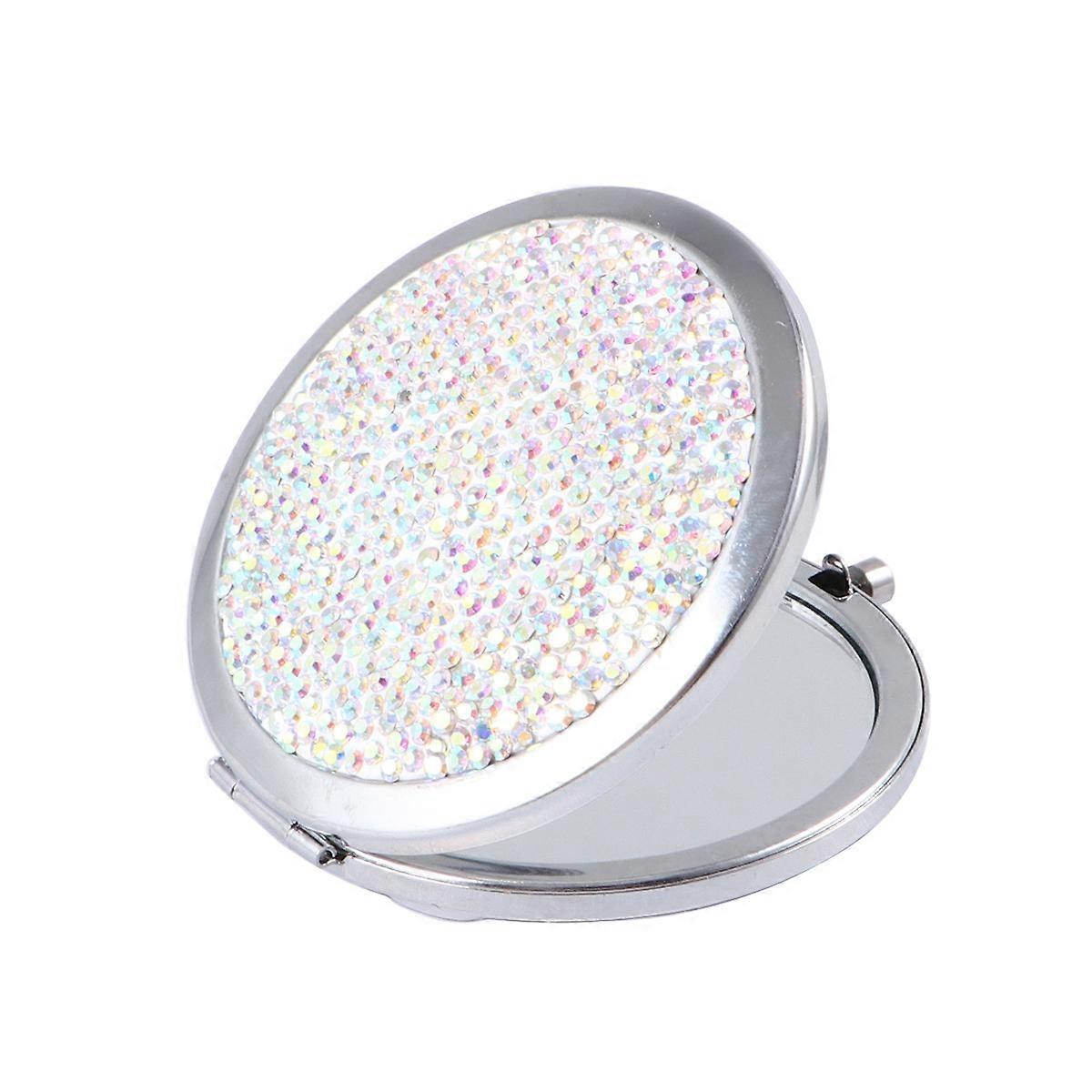 Gift Mirror Folding Double Side Makeup Mirror 1Pcs Portable Silver