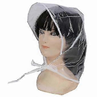 1pcs Protect Hairstyle Rain Hat Plastic Bonnet compatible with Women And Lady Clear