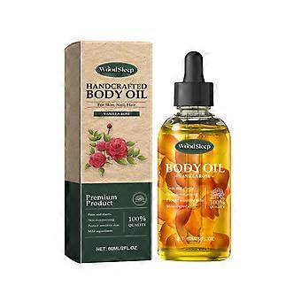 Óleo corporal de rosa de baunilha artesanal, nutre a pele, óleo de massagem de aromaterapia delicado e facilmente absorvido
