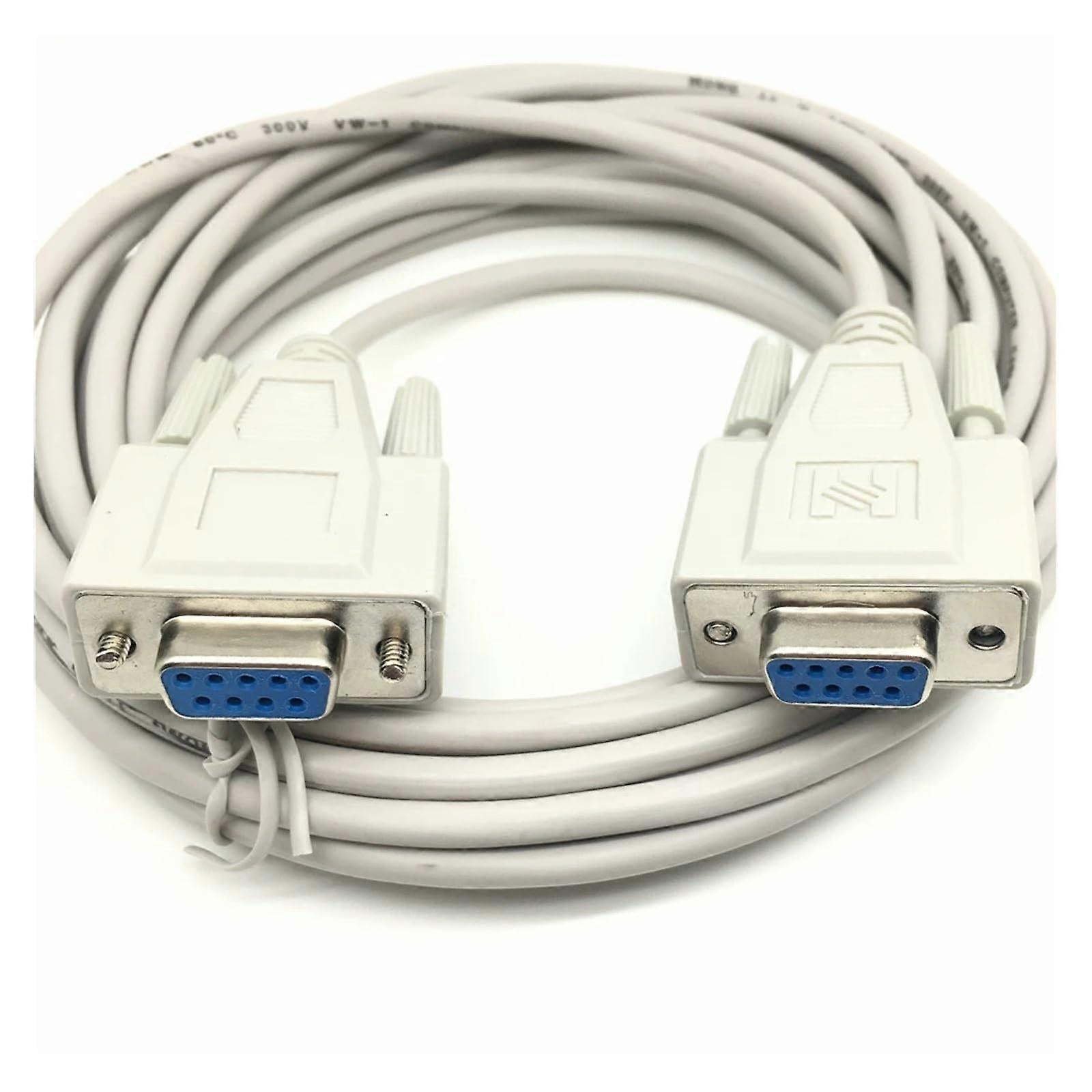 RS232 Null Modem Cable 5M DB9 Serial Cable for Reliable Device Connection and Durable Insulation