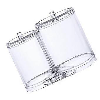 Cotton Pad Box Transparent Conjointed Cotton Swabs Storage Box 2Pcs