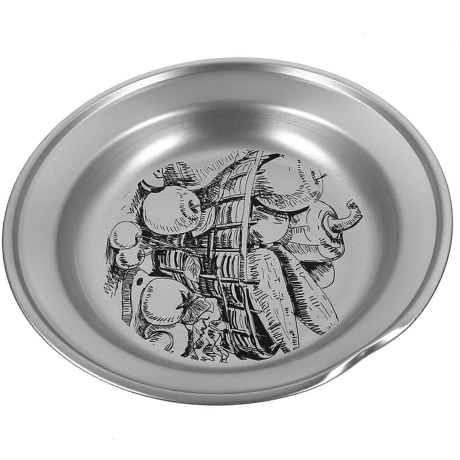 Tinplate Food Tray Multi-Function Snack Serving Plate 2Pcs Silver