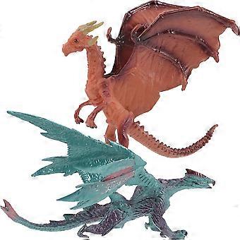 Dragon Figurines Mythological Dragon Models for Children 2Pcs Toy Set