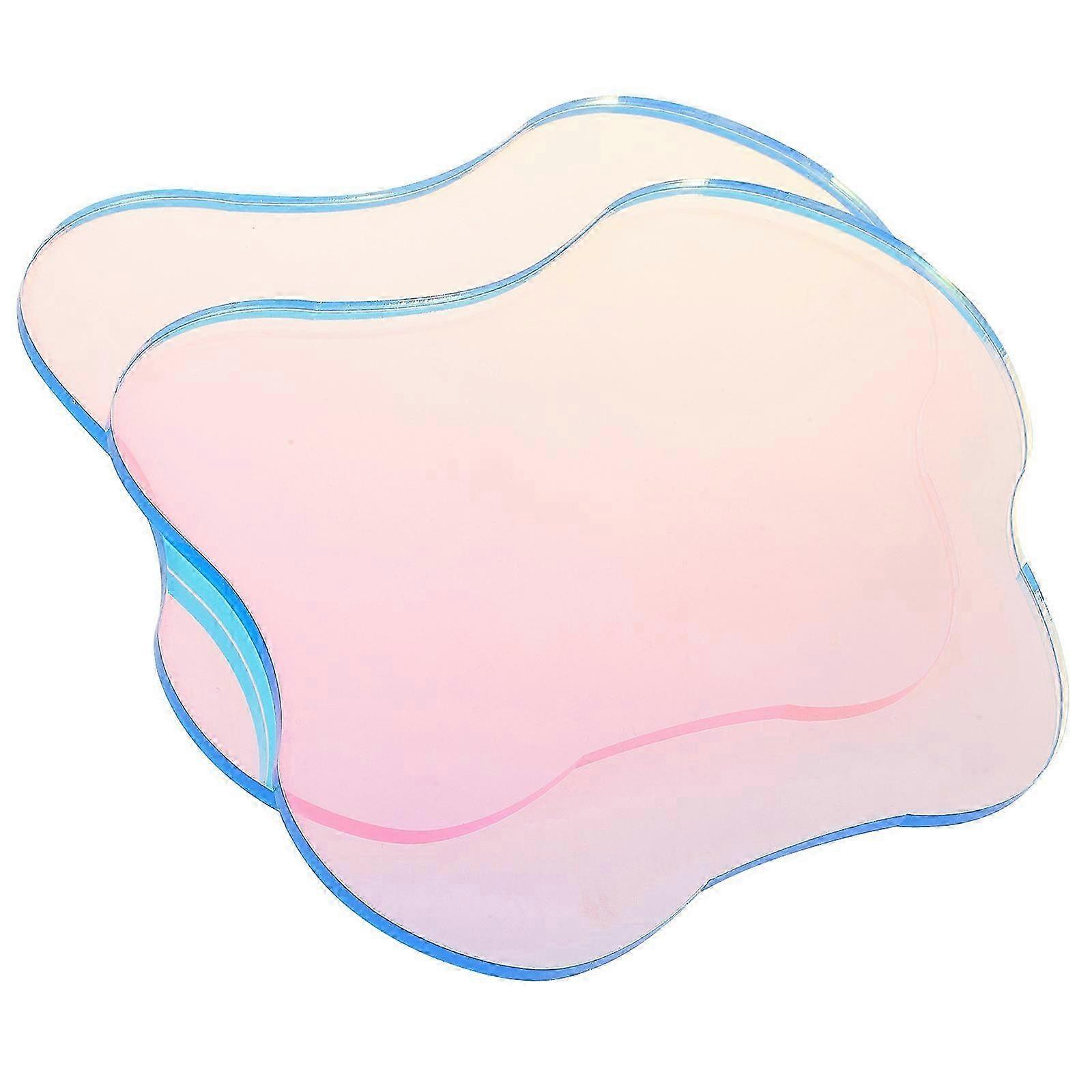 Multi Acrylic Irregular Cup Coaster Decorative Plate for Table Use 4Pcs