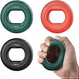Grip Strength Trainer (30-80lbs) - 6 Resistance Levels, 3PCS Silicone Hand Grip Strengthener Rings for Rock Climbing, Athletes, Finger Workout & Str