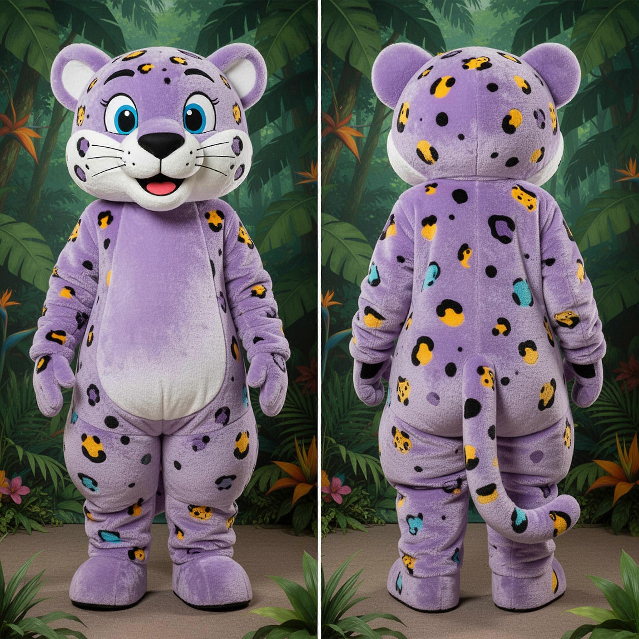 MASTICOT Lavender Broad Shouldered Cheetah Mascot