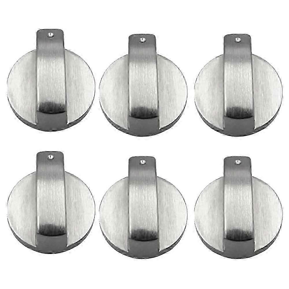6pcs Cooker Knobs,6mm Gas Stove Knobs Stove Replacement Metal Knobs Accessories For Kitchen Gas Oven Knobs