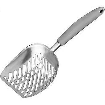 Effektiv sigtning, Scoop af aluminiumslegering, Ergonomisk håndtag, Komfortgreb, Dybt skovldesign, No-Scatter Slots, Medium Størrelse, Sort håndtag
