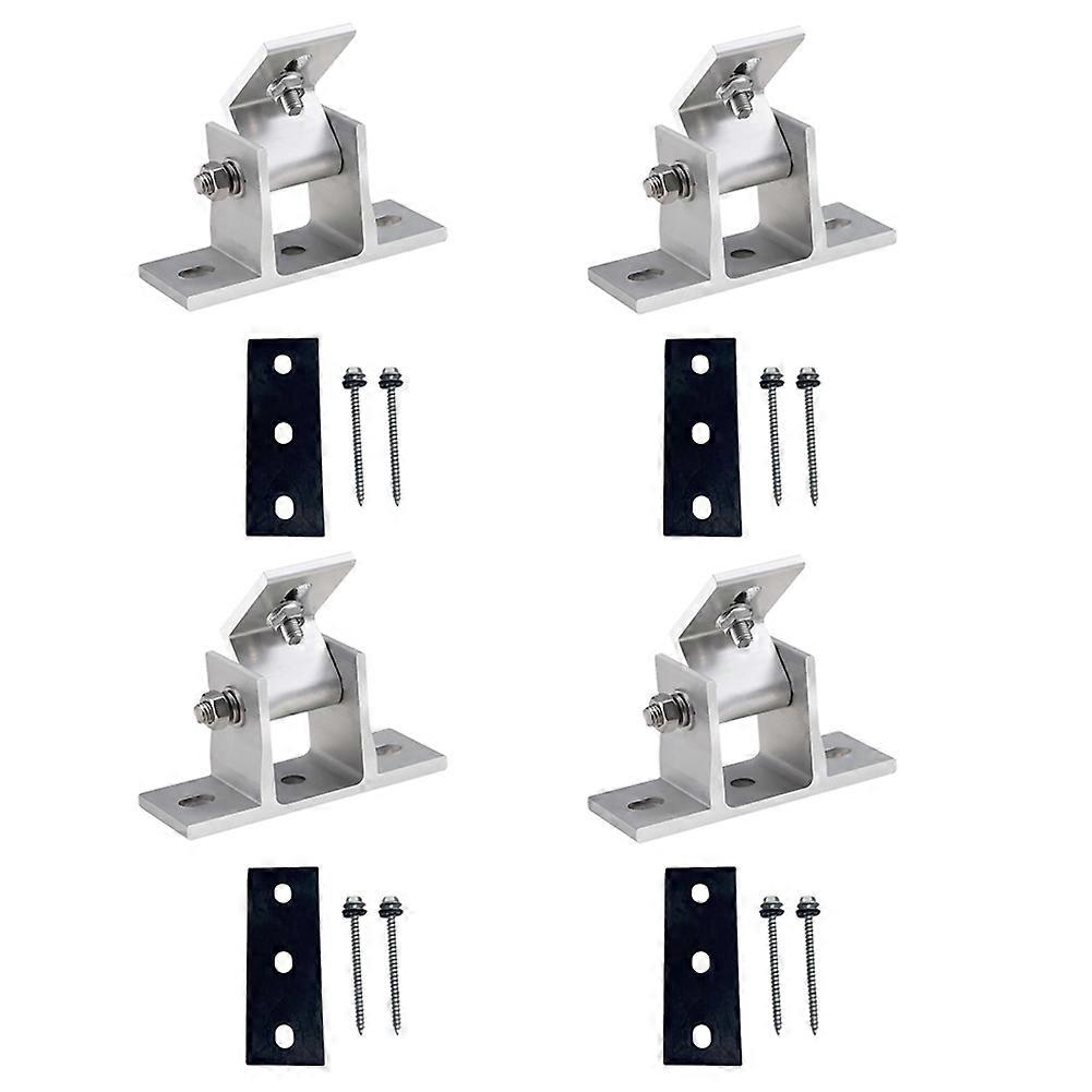 Solar Panel Mounting Brackets Set, Adjustable 15-30 Degree Angle, Drill-Free Installation