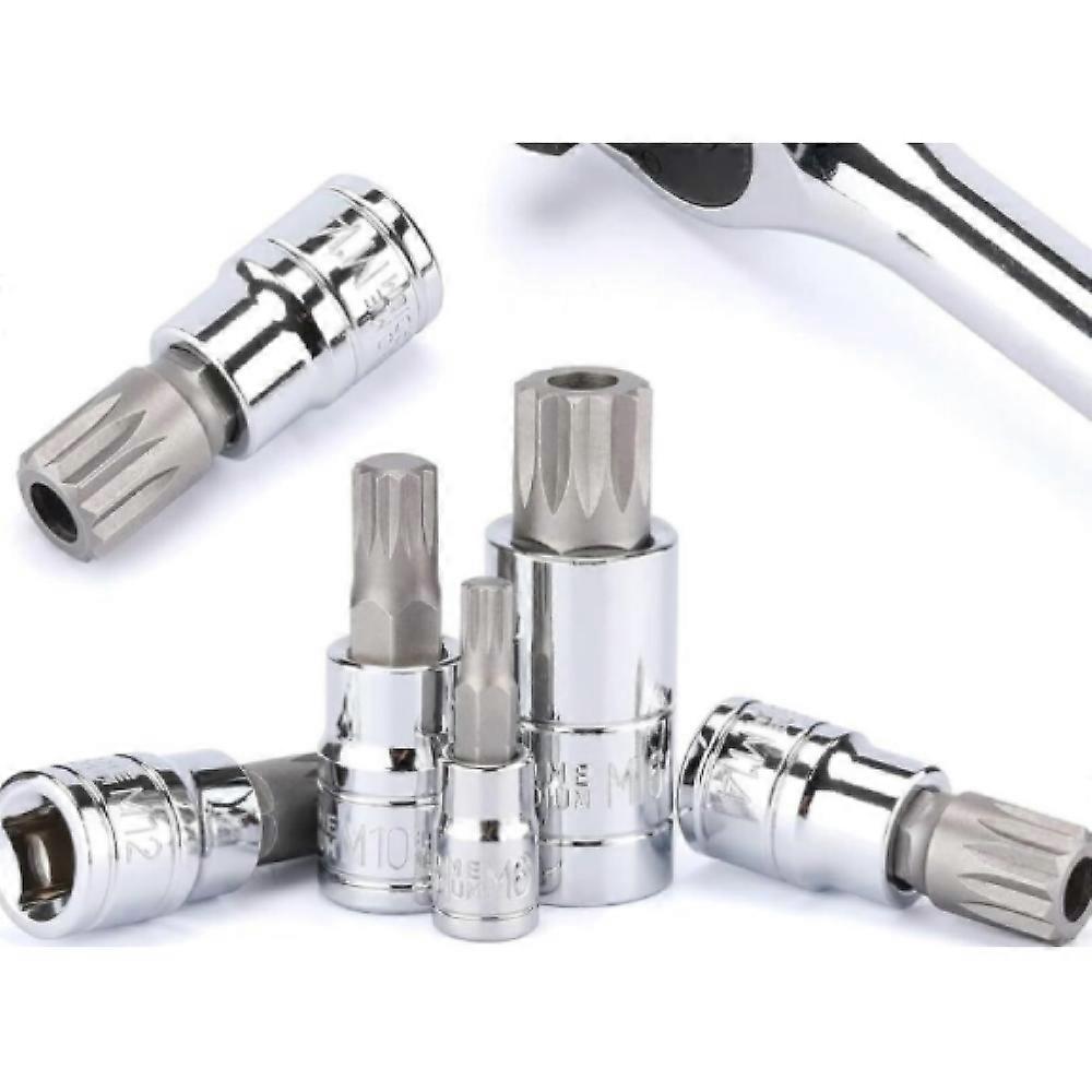 Precision-Machined Tamperproof Triple Square Spline Socket Set