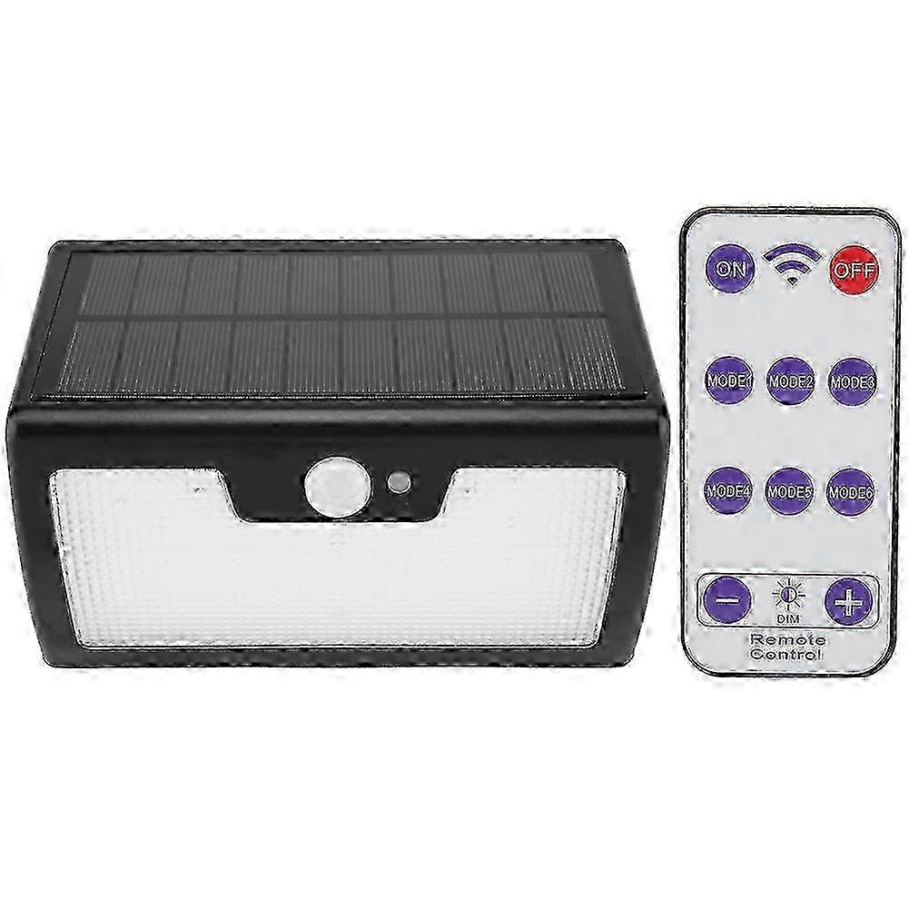 Solar Powered 40LED Wall Light Human Sensor Sconce Lamp with Remote Control Black + Warm