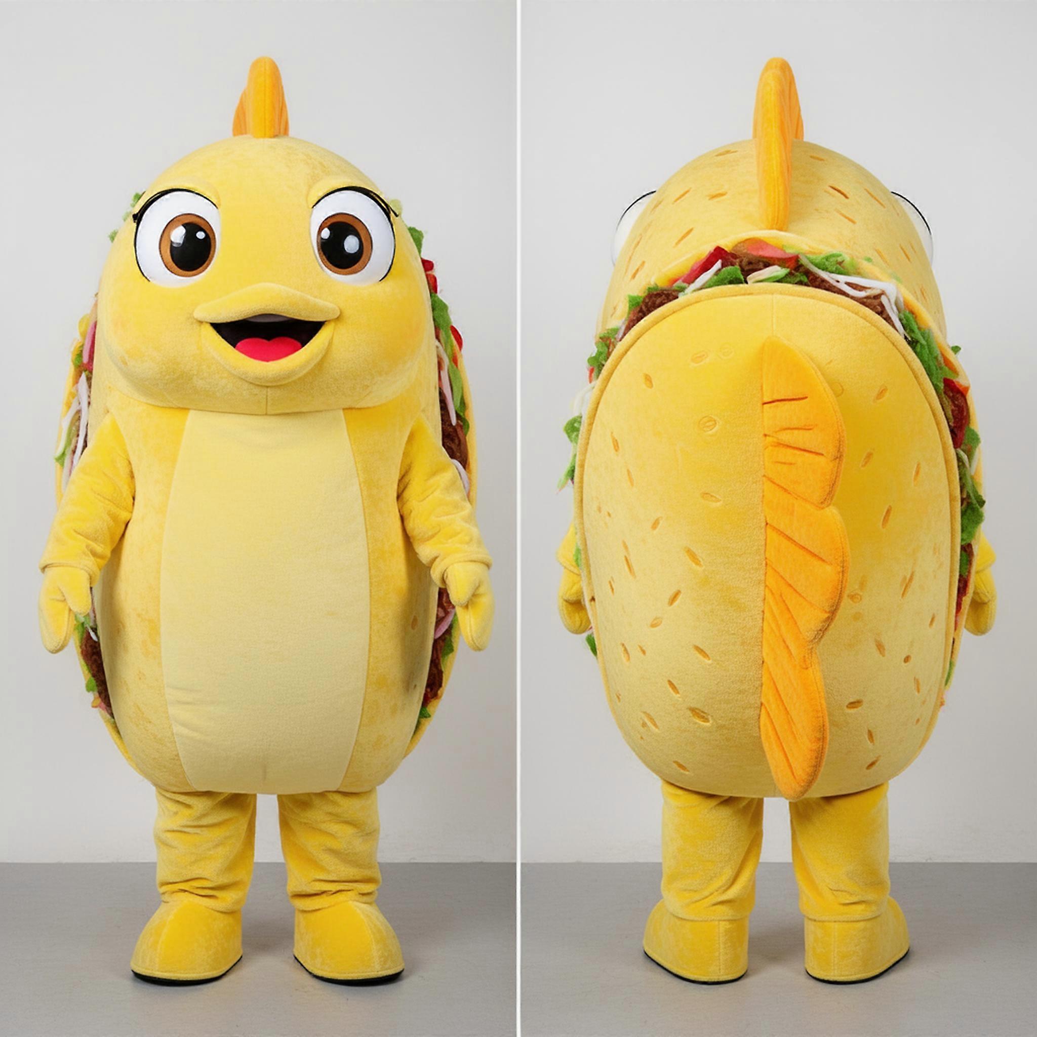 MASTICOT Lemon Yellow Fish Taco Mascot