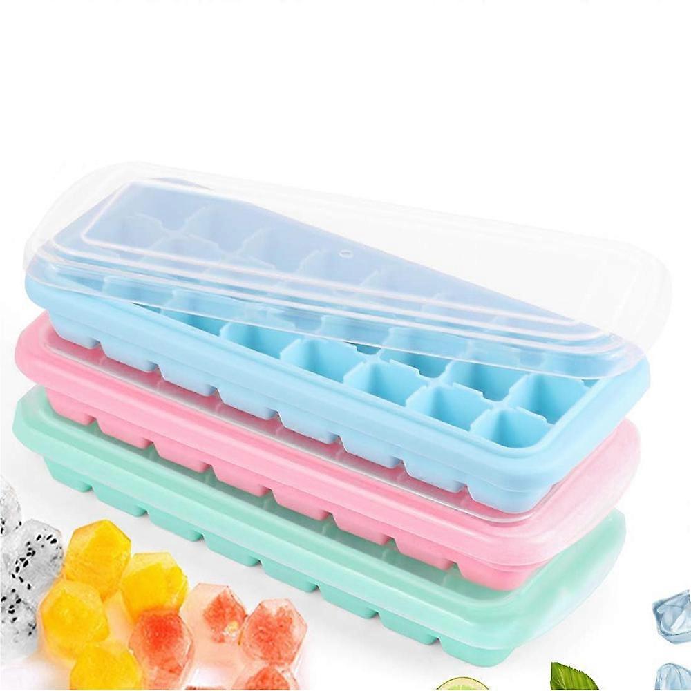 Round Silicone Ice Cube Tray with Lid