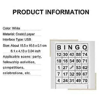 60Pcs Bingo game Bingo for Fun Intellectual Development Plaything (White)JJ