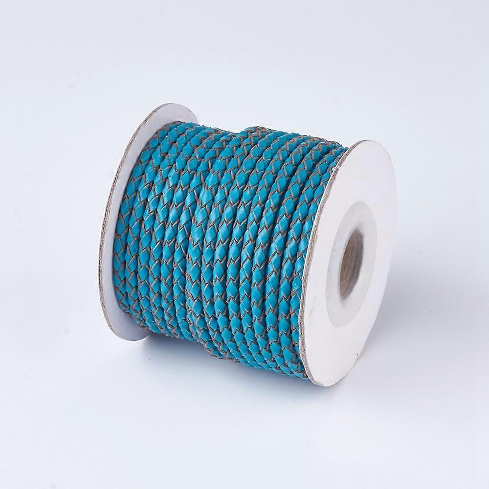 1roll Leather Cords Round Turquoise 3mm 10yards/roll
