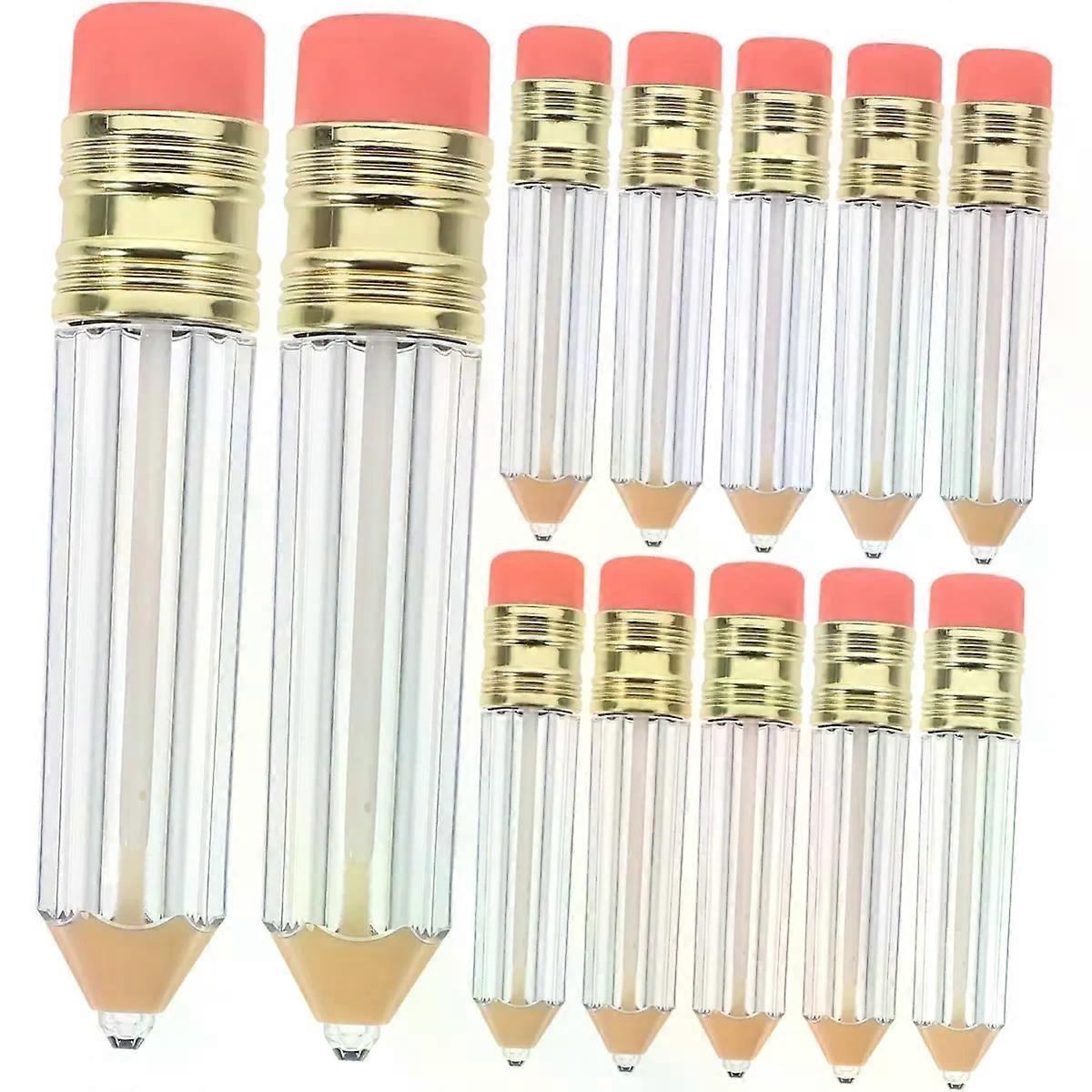 12pcs Pencil Shaped Lip Gloss Tubes Empty Plastic Containers