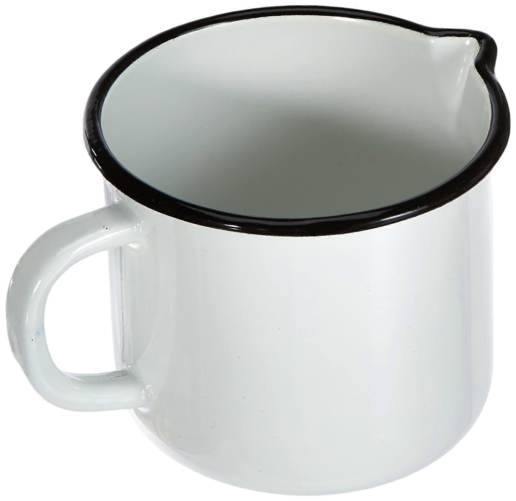 melkpan, staal, 12 cm, wit