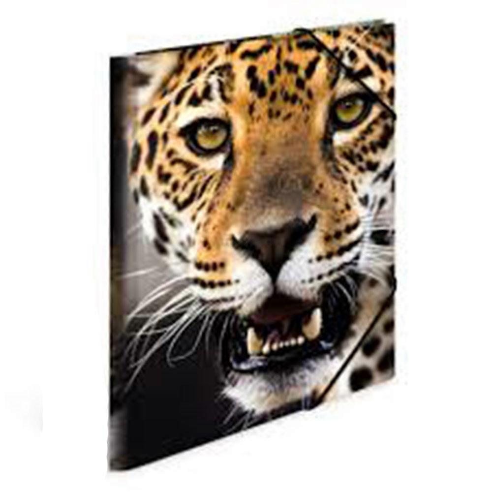 LEOPARD Herma High Quality Stylish and Durable Elasticated PP Folder A4 Animals