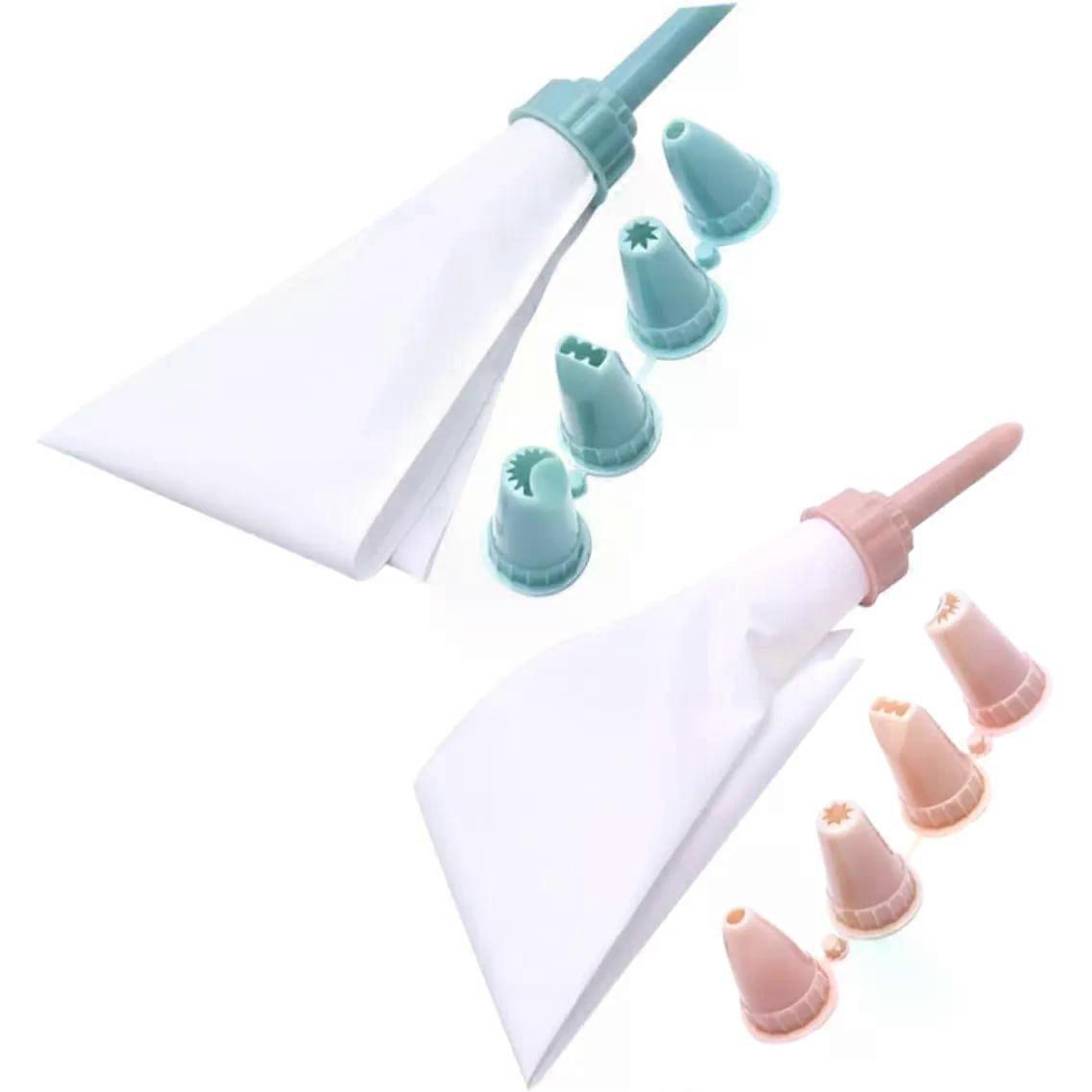 2 Sets Reusable PP Cake Icing Piping Bags for Baking Classes
