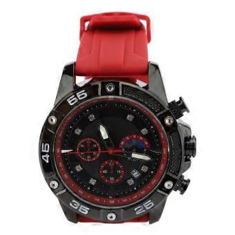 Men Multifunctional Quartz Watch Silicone Strap Water Resistant Wristwatch Chronograph Quartz Watch with Date Luminous Function For Casual Business