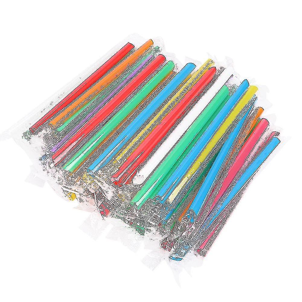 100pcs Colorful Plastic Drinking Straws