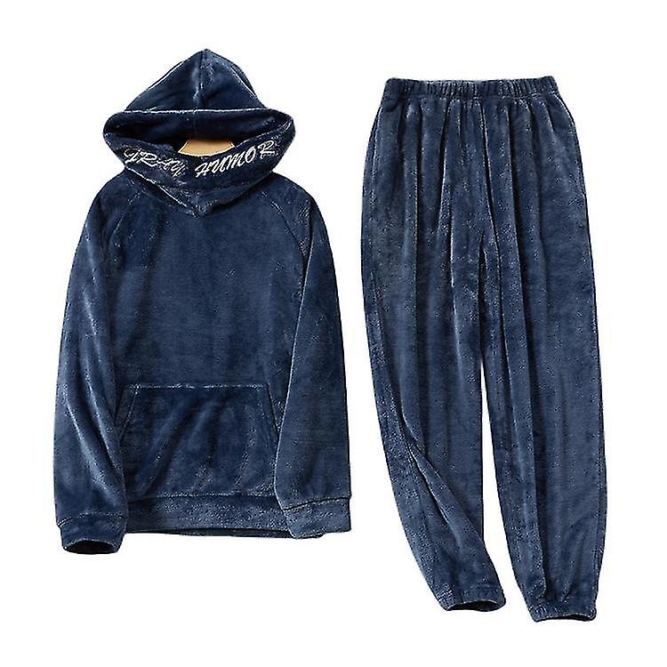 Men Thick Fleece Thermal Pajamas Winter Warm Set