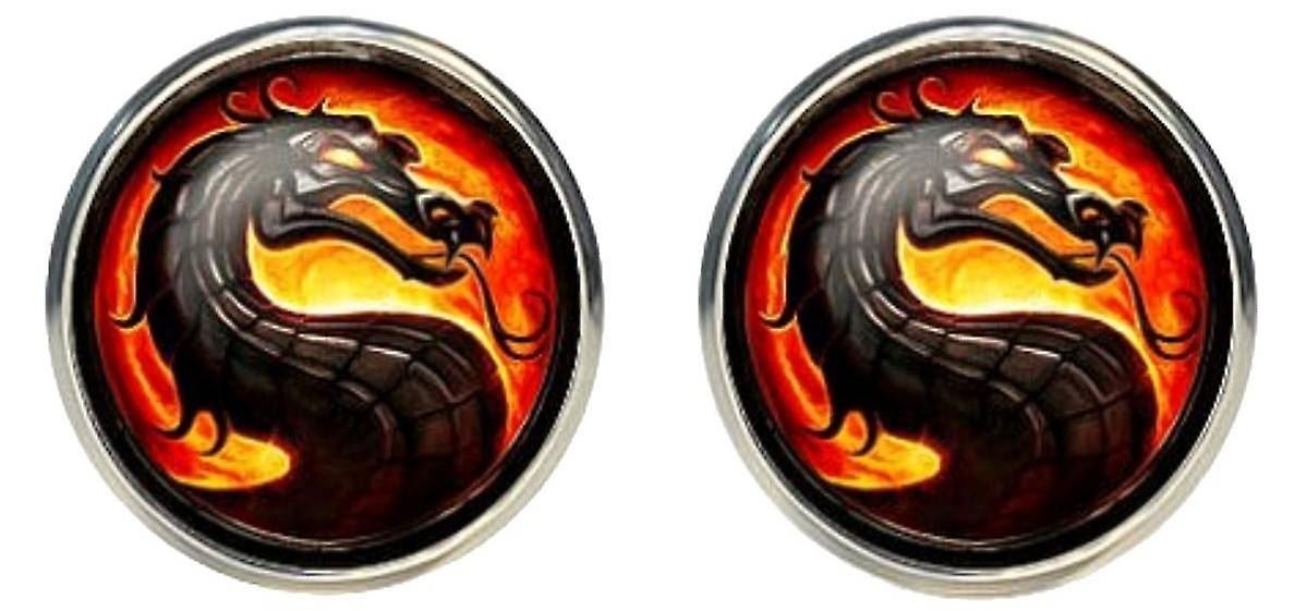 Bassin and Brown Dragon Cufflinks - Black/Gold/Red