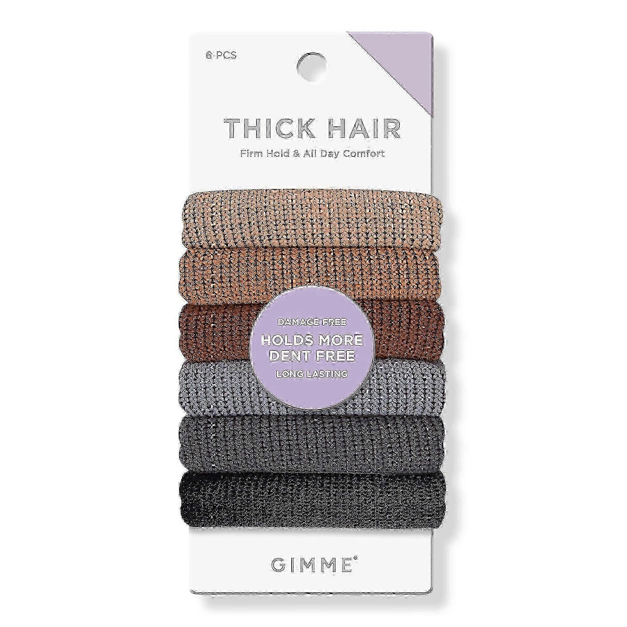 Gimme Beauty Thick Hair Multi-color Neutral Bands, 6 Ea