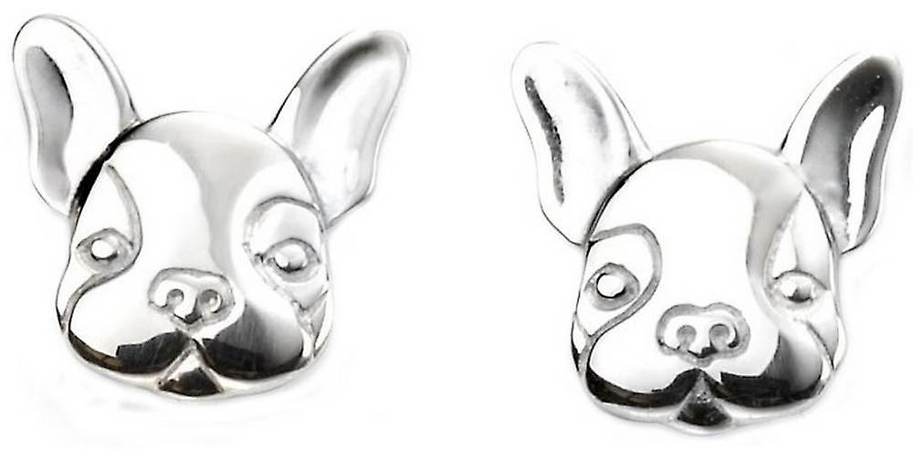 Beginnings French Bulldog Stud Earrings - Silver