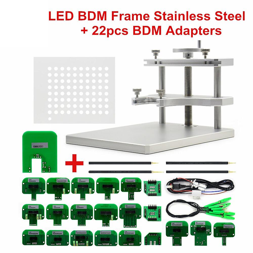Overseas Metal Led Bdm Frame Full Set Stainless Steel With 22pcs Bdm Adapters For Fgtech Bdm100 Ecu Chip Tuning Tool With Probe