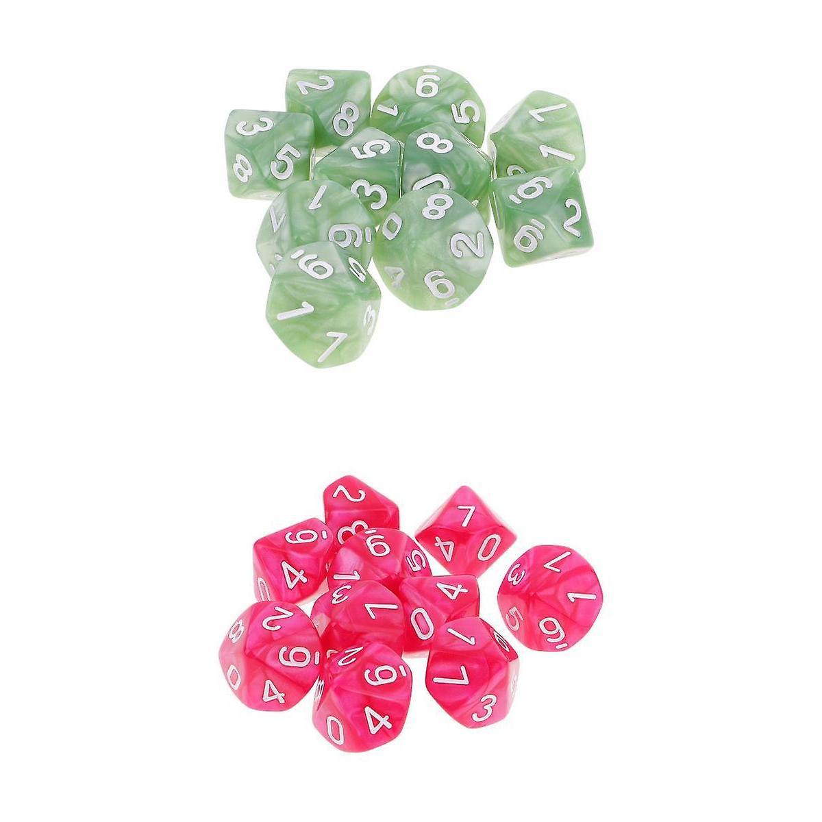 20pcs 10 Sided Dices D10 Polyhedral Dice for Dungeons and Dragons Game