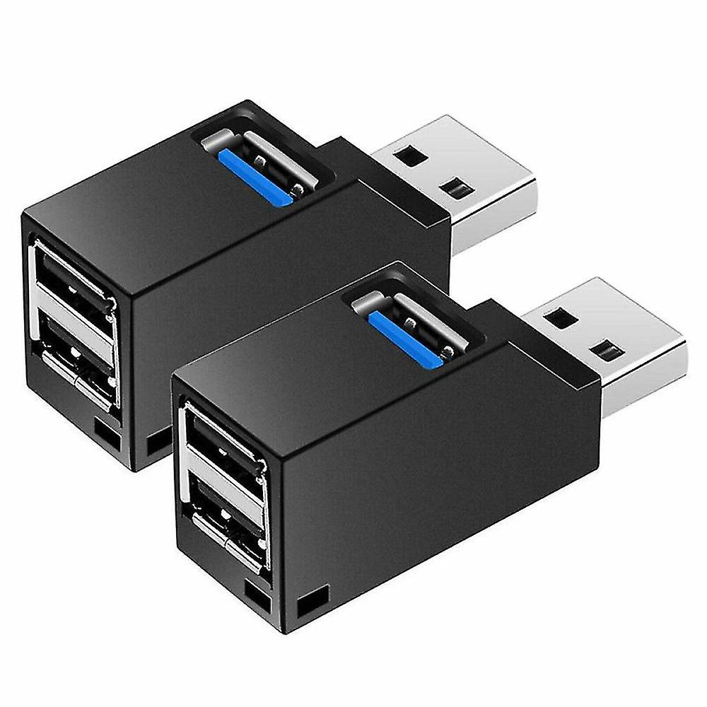 2 Stück 3-Port USB Hub Mini Usb3.0 High-Speed Hub Verteiler Box für PC Notebook Computer U Disk Mob