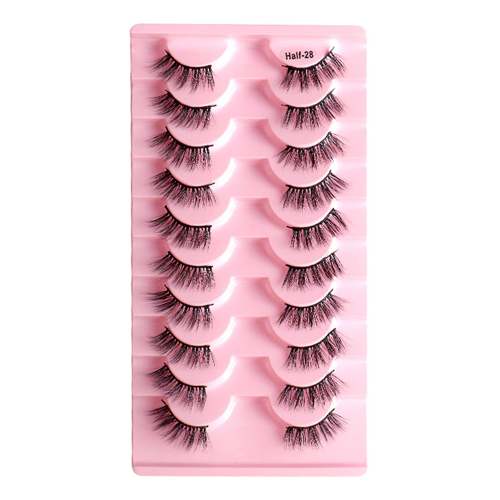 10 Pairs 8d False Half Eyelashes Long Dramatic Thick Soft Light Lashes