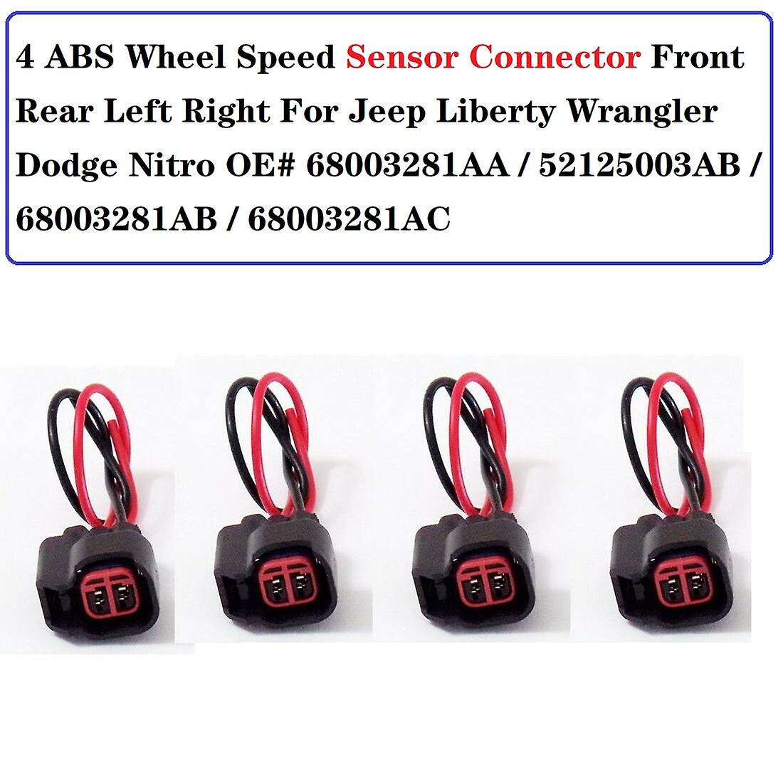 68003281ac Front Rear Left Right Abs Wheel Speed Sensor For Jeep Wrangler 07-17 52125003aa52125003ab52125003ad52125003ac