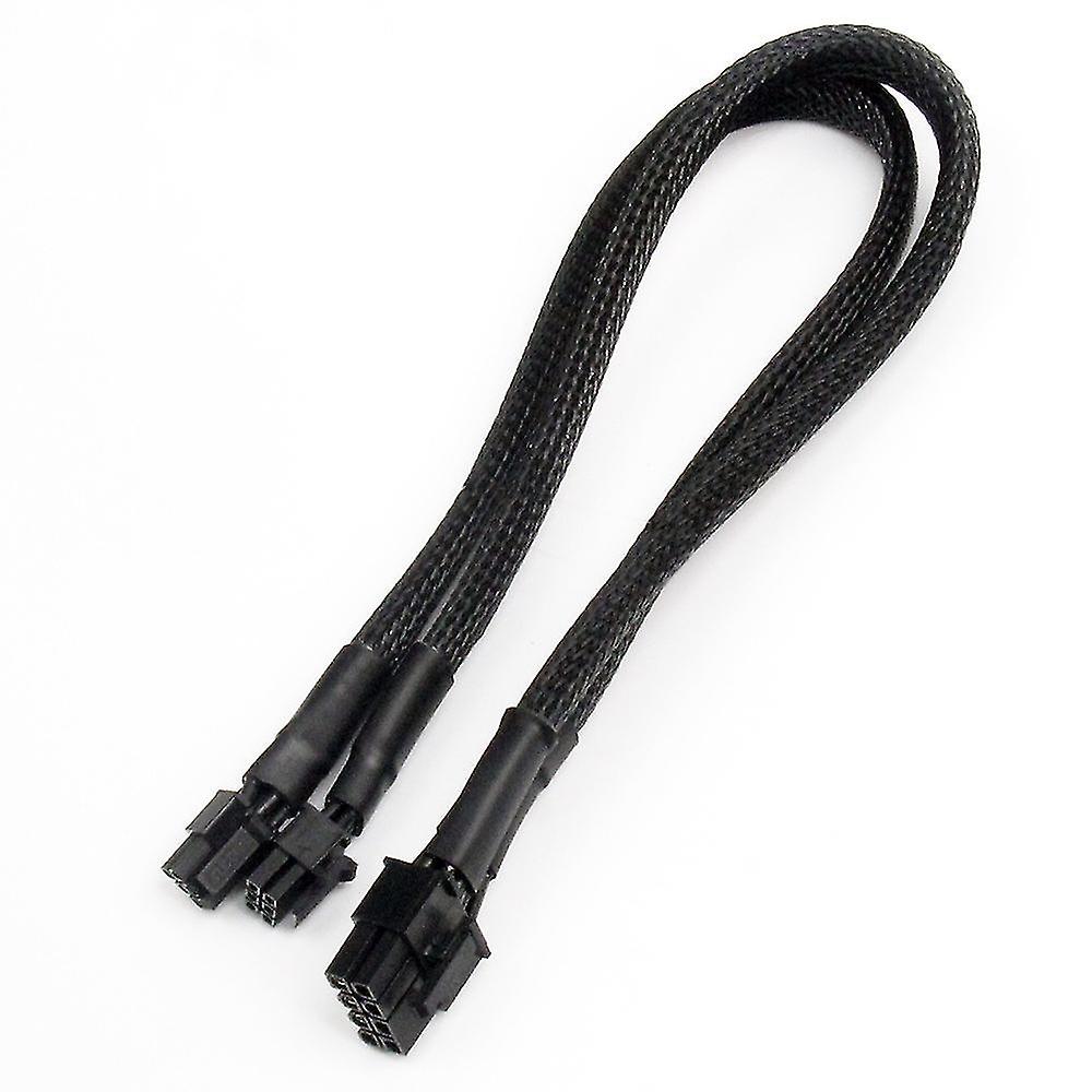 Dual Mini 6 Pin to 8 Pin Pci Video Card Power Adapter Sleeved Cable Compatible with Pro Tower/power 