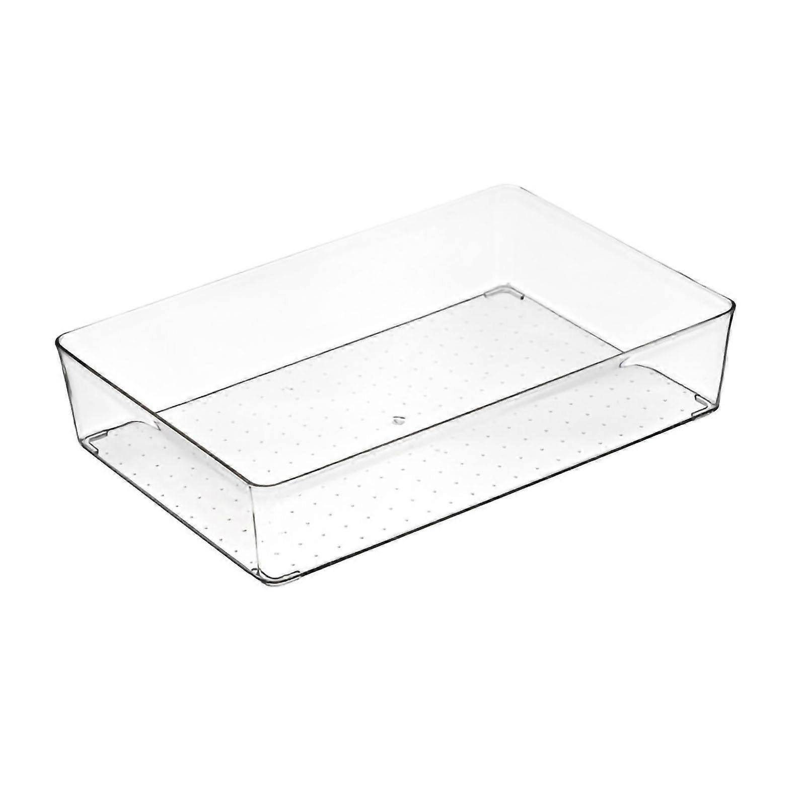 Clear Plastic Kitchen Drawer Trays with Large Square Compartments for Organizing